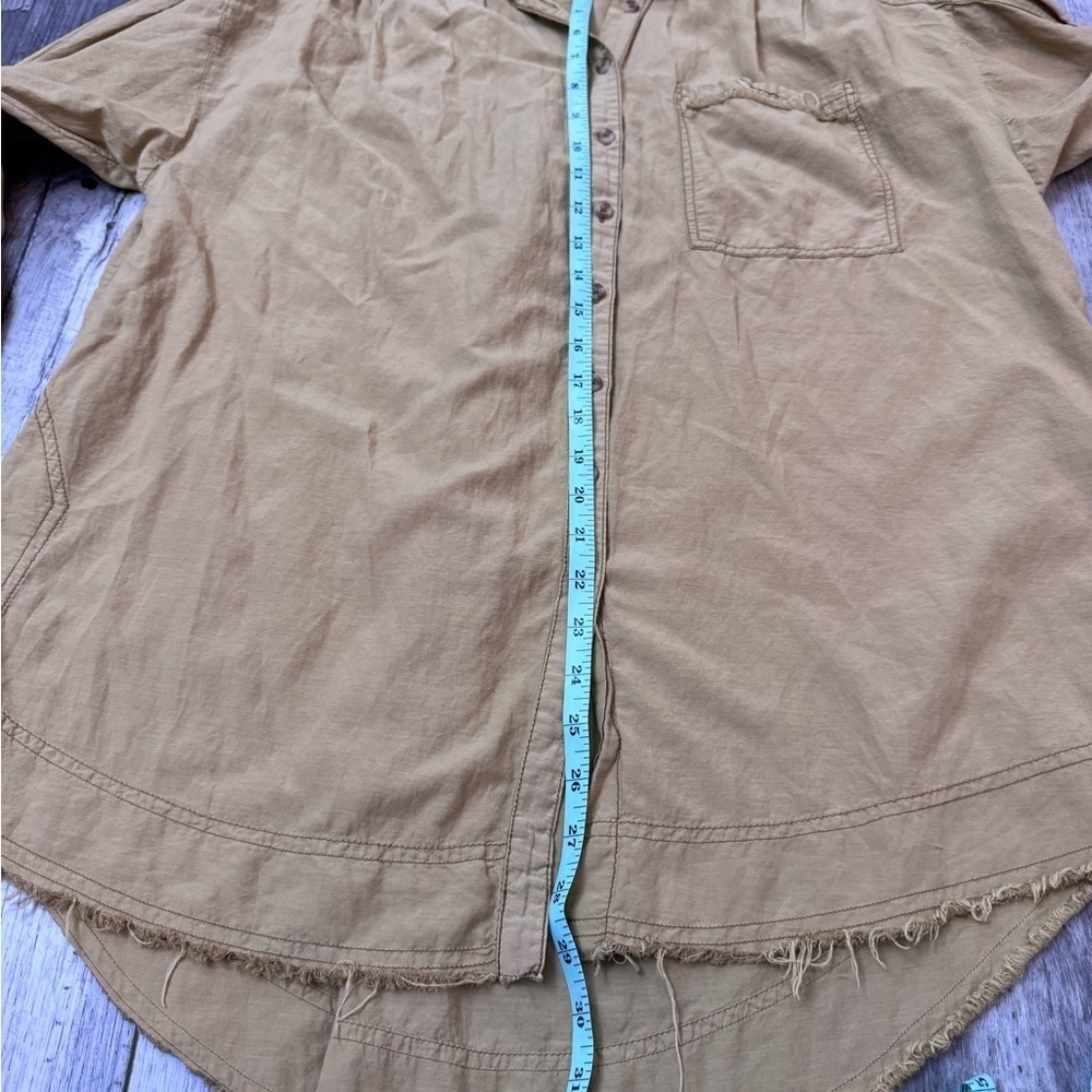 Anthropologie Pilcro Khaki Brown Long Sleeve Button Front Tunic Small Oversized - Picture 6 of 6